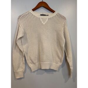 Jeanne Pierre Open Knit Sweater Large Cottagecore Coastal Causal Chic Boho Layer